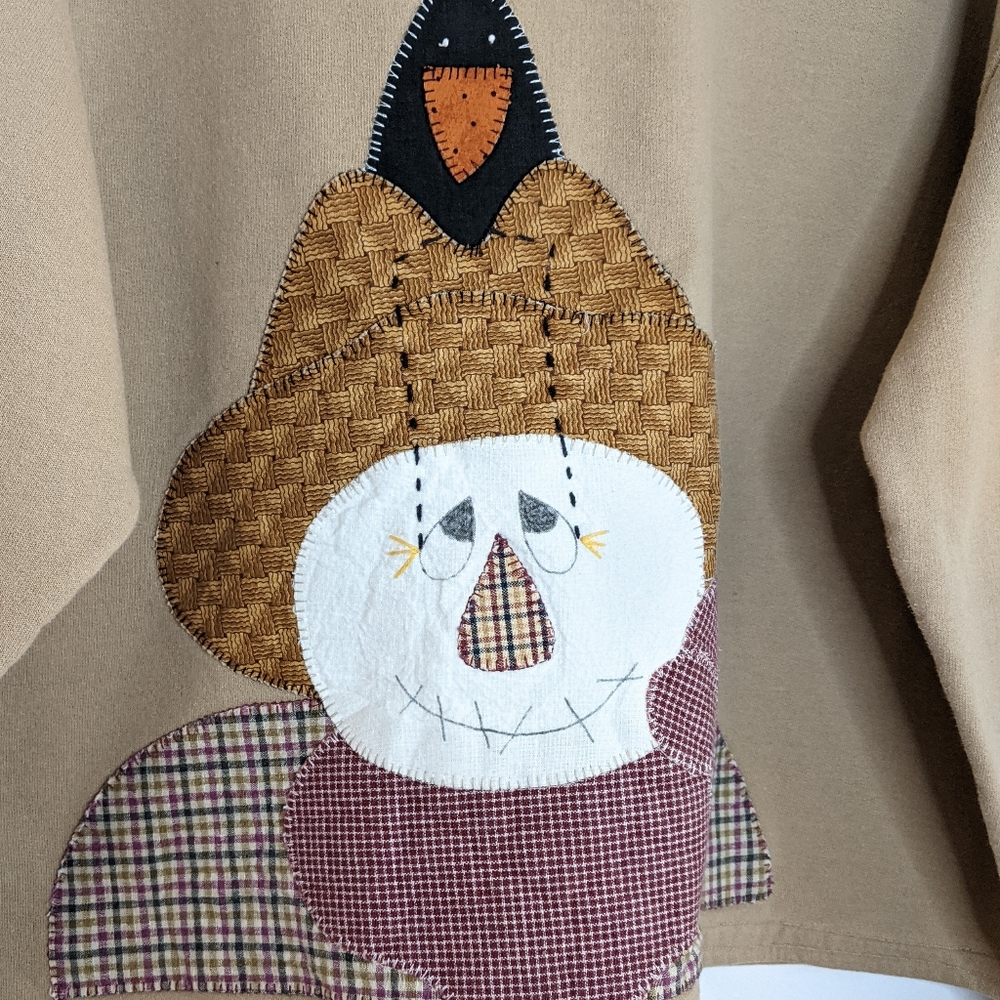 Early 2000s Quilted Patchwork Scarecrow Halloween… - image 4